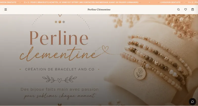 Boutique de bijoux Perline Clémentine créée avec Hopla